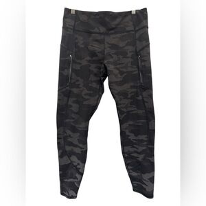 Athleta Black Camo Rainier Reflective Tights